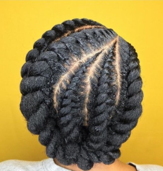 Natural Hairstyles - Flat Twist UpDo