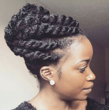 Natural Hairstyles - Flat Twist Updo 2
