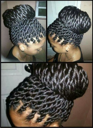 Natural Hairstyles - Flat Up Do Twists