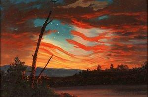 Our Banner In the Sky - Sunset Oil Paintings