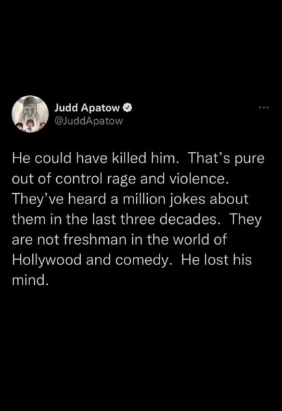 Judd Apatow reacts to Will and Chris Rock