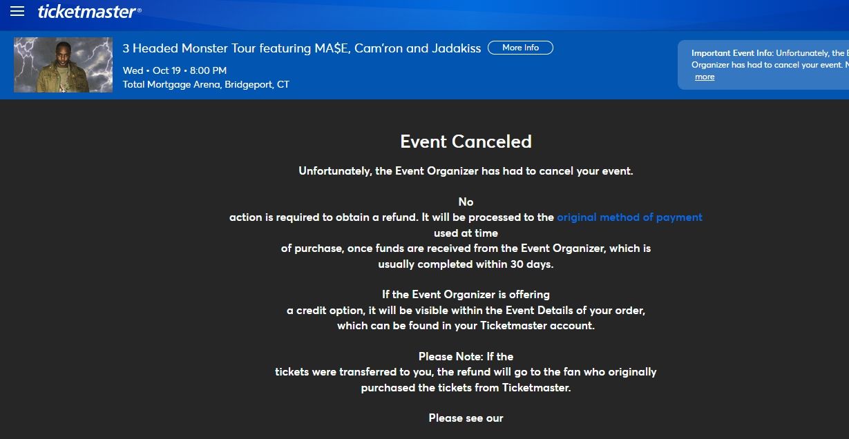 3 Headed Monster Tour Cancelled Ticketmaster