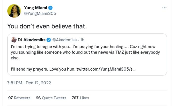 Yung Miami Claps Back At Akademiks Over Diddy, Side Piece Claims 3
