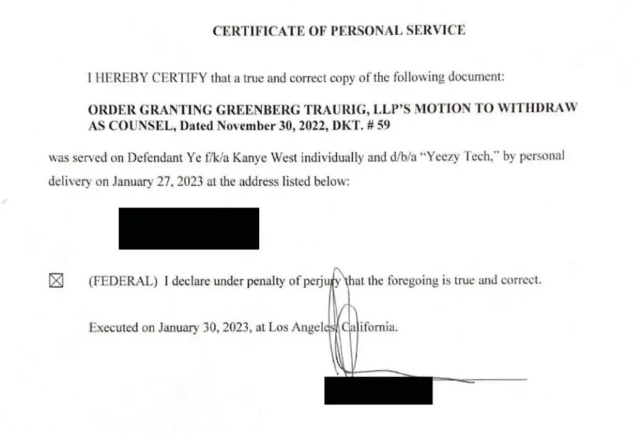 Kanye West served papers by law firm