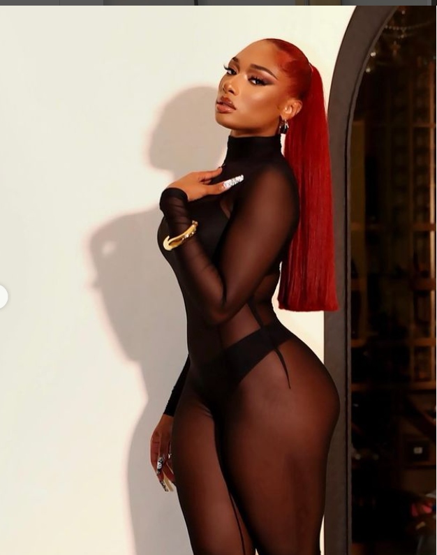 Megan thee Stallion red hairstyle look