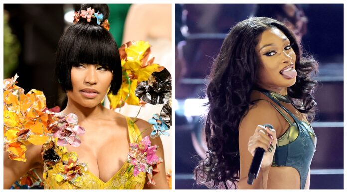 Side-by-side photo of Nicki Minaj and Megan Thee Stallion.