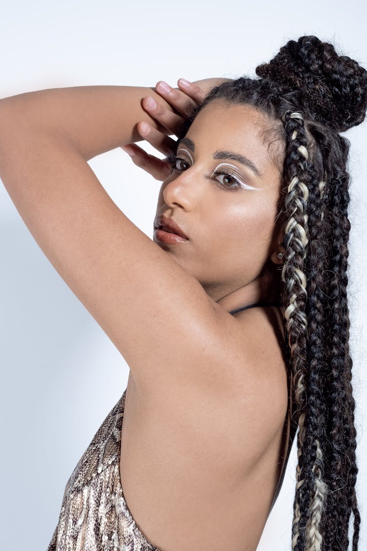 Sleek Braided High Bun with Polished Lengths