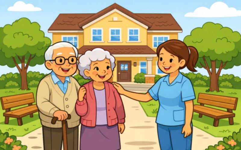A nurse taking care of the elderly