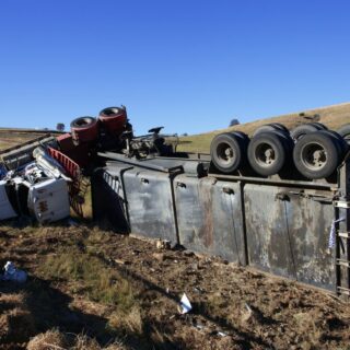 Truck rollover accident